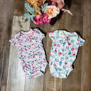 Carter's Baby Girl 3 Month Floral and Cactus Top Bundle